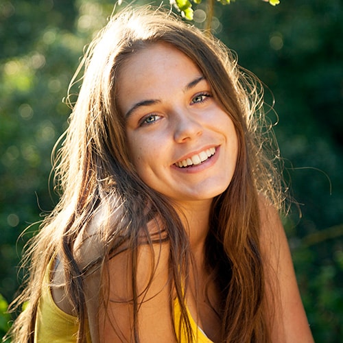 Girl smiling at Cook Orthodontics in Augusta, ME