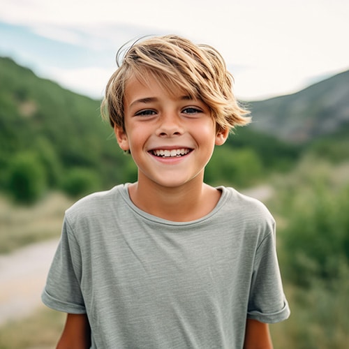 Boy smiling Cook Orthodontics in Augusta, ME